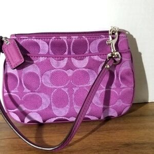 Purple Coach wallet wristlet